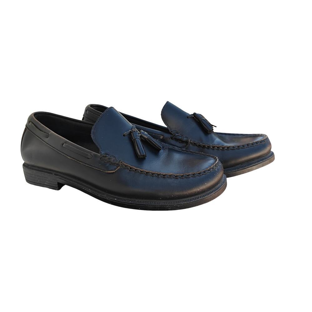 Rockport Black Leather Tassel Loafers Mens 11